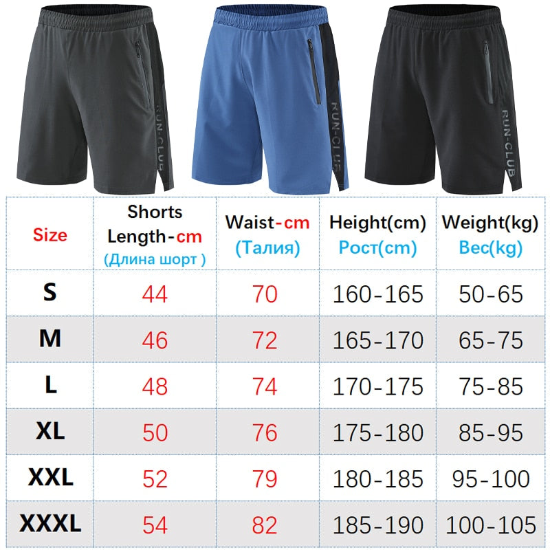 Men's Polyester Fitness Shorts w/ Zipper Pockets