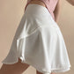 Women's Solid Color Shorts with Lining High Waist Workout Tennis Skirt
