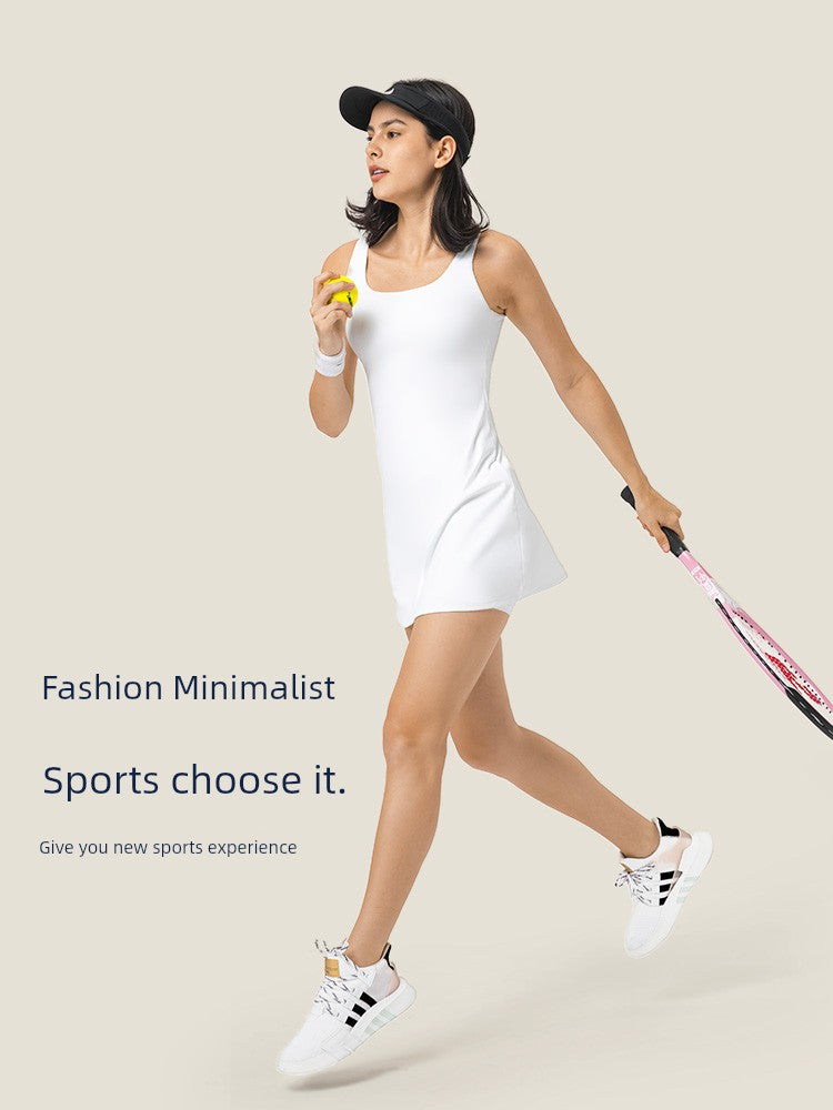 Lulu with Chest Pad One-Piece Yoga Fitness Tennis & Pickleball Skirt
