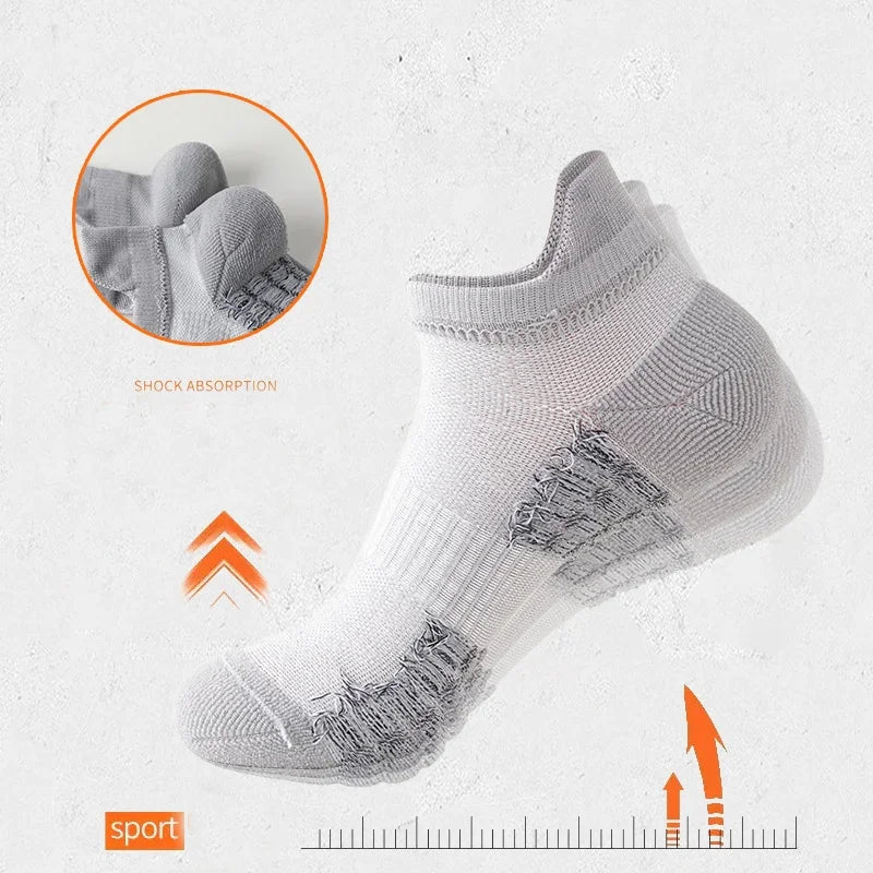 1/3Pairs No Show Sport Running Socks Athletic Low-cut Sock Thick Knit Outdoor Fitness Breathable Quick Dry Wear-resistant Socks