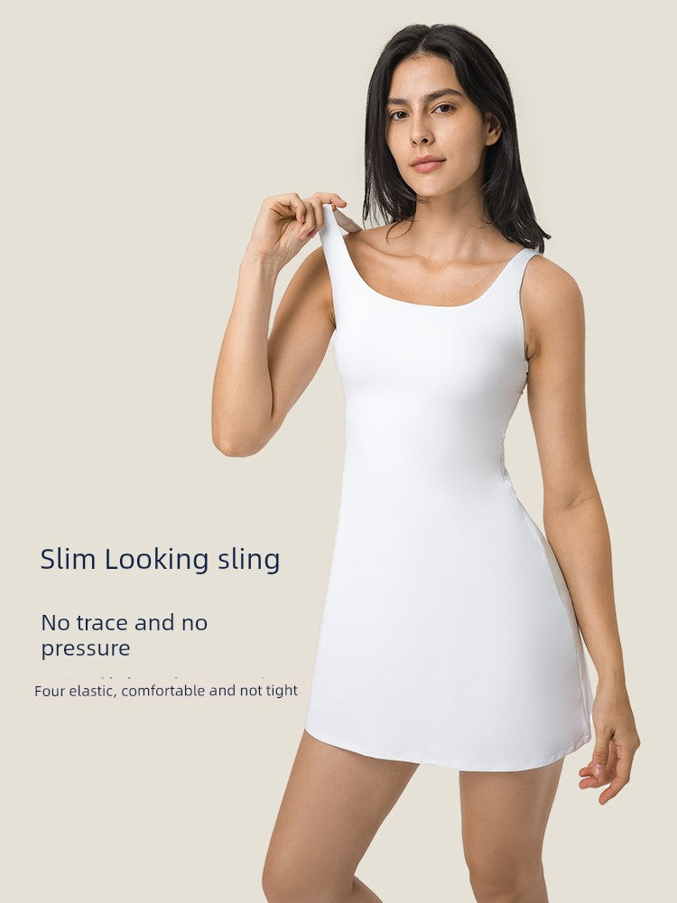 Lulu with Chest Pad One-Piece Yoga Fitness Tennis & Pickleball Skirt