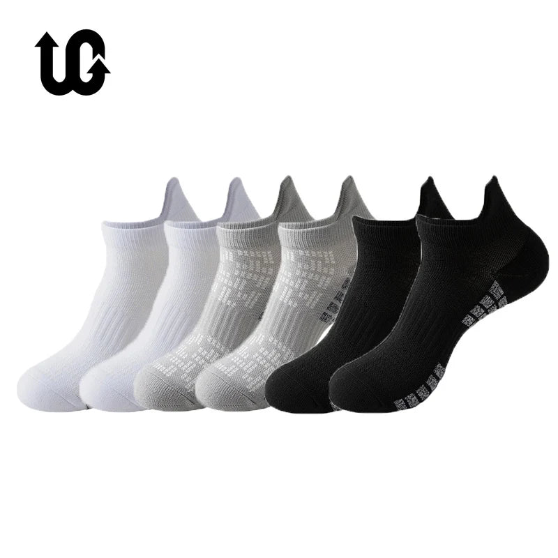 1/3Pairs No Show Sport Running Socks Athletic Low-cut Sock Thick Knit Outdoor Fitness Breathable Quick Dry Wear-resistant Socks