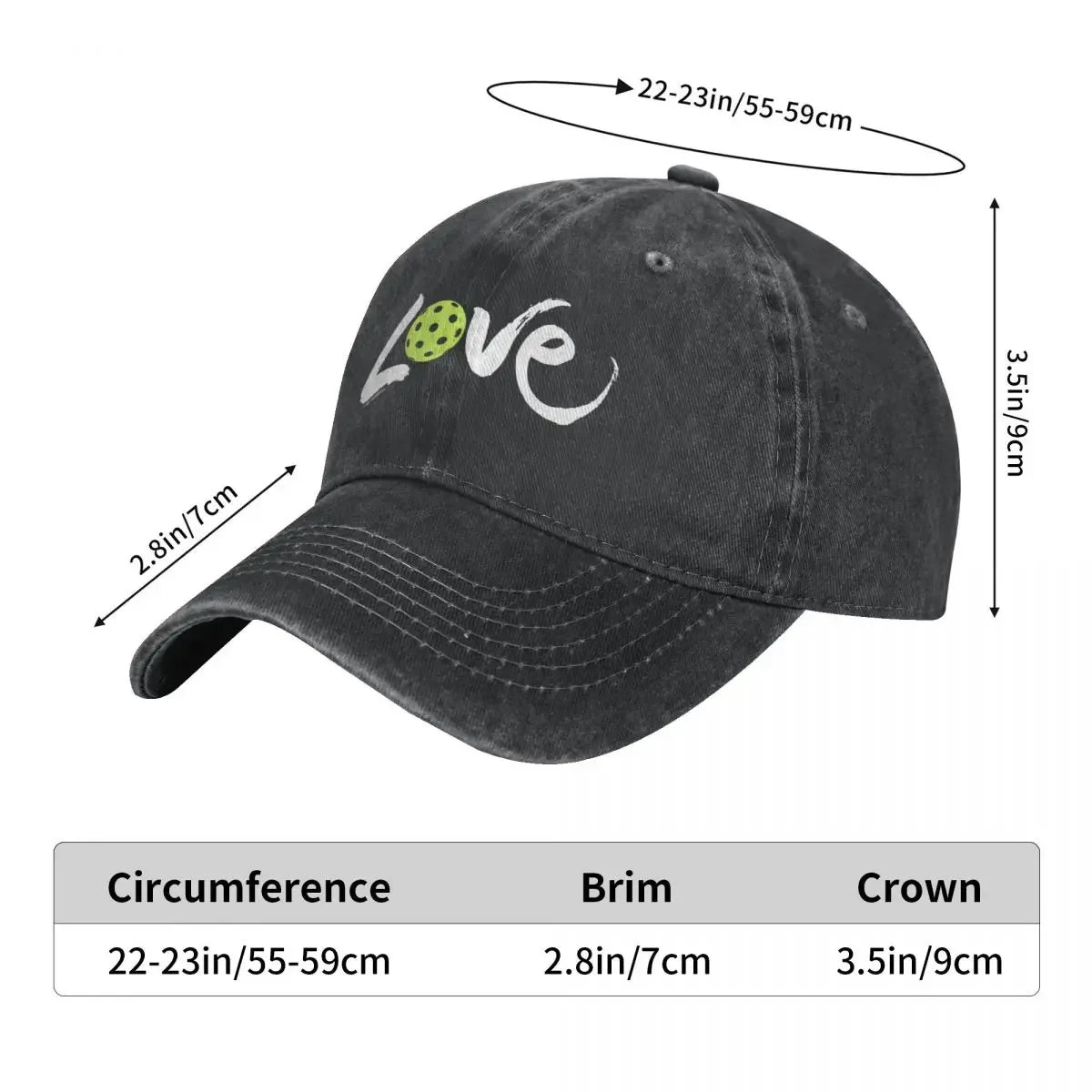 Pickleball Love (white lettering) Cowboy Hat Custom Cap summer hat Women's Beach Outlet 2024 Men's