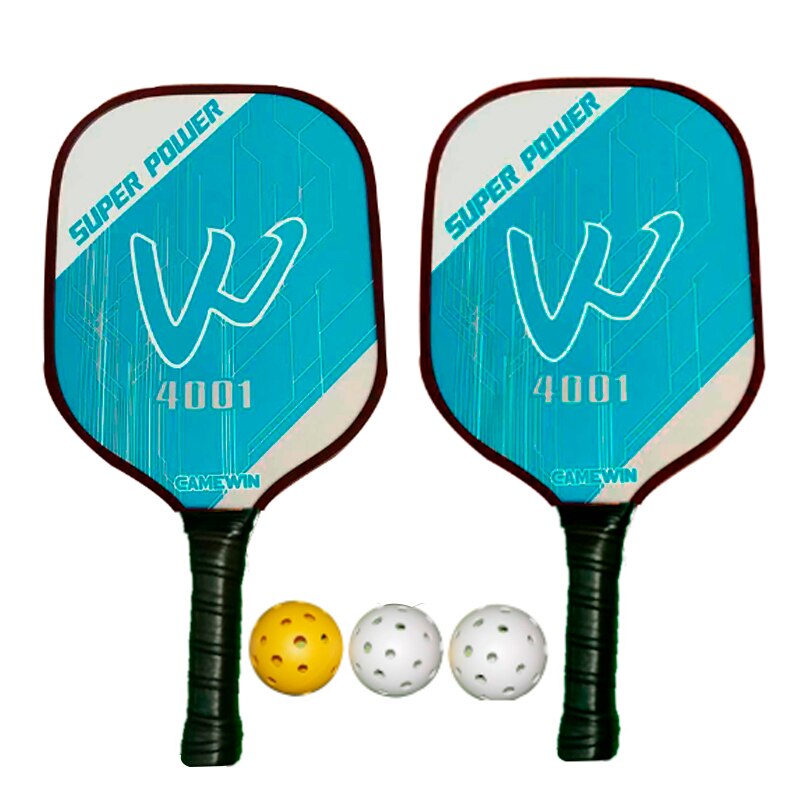 Pickleball Racket Set: 2 Carbon Fiber Paddles, 3 High-Performance Balls w/ Carry Bag