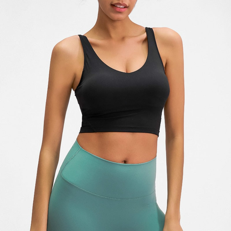 FlexiFitness Women's Nylon Spandex Sports Crop Tank Top - Sleeveless (XS-XL)