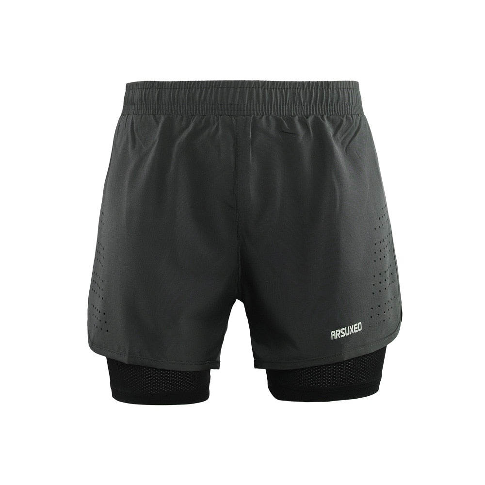 Pickleball Shorts - Blue/Gray Men's Polyester-Spandex Blend Shorts - Sizes S-XXL