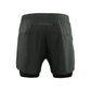 Pickleball Shorts - Blue/Gray Men's Polyester-Spandex Blend Shorts - Sizes S-XXL