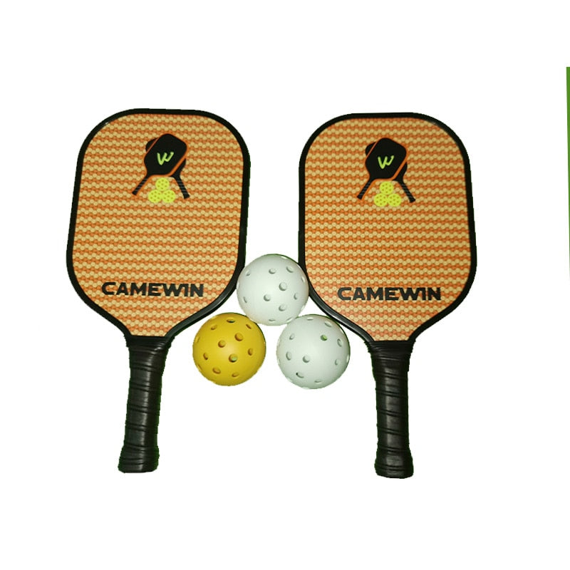Pickleball Racket Set: 2 Carbon Fiber Paddles, 3 High-Performance Balls w/ Carry Bag