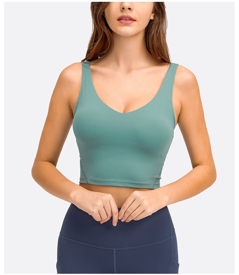FlexiFitness Women's Nylon Spandex Sports Crop Tank Top - Sleeveless (XS-XL)