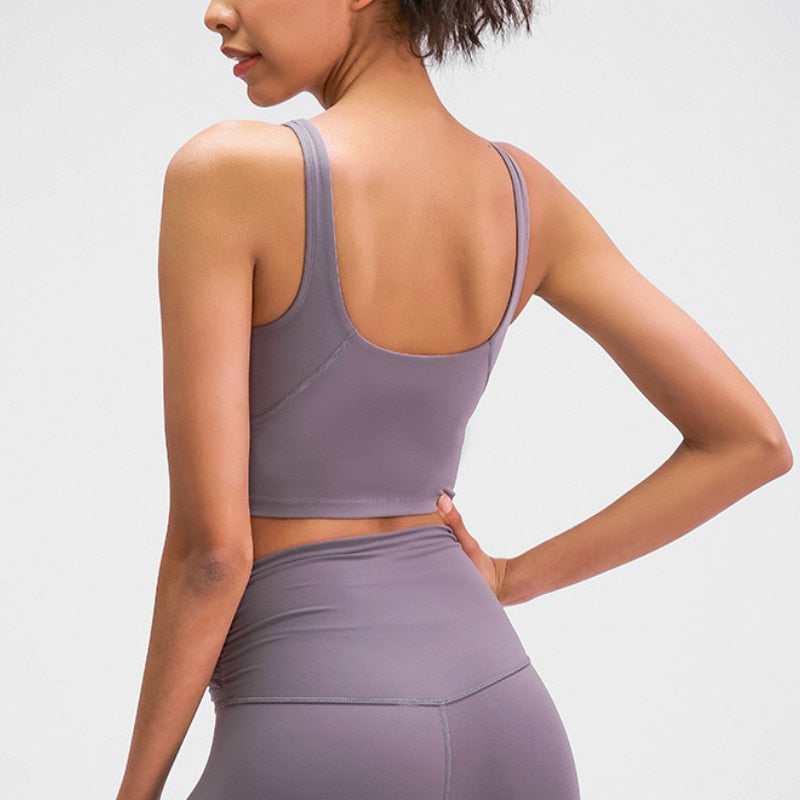 FlexiFitness Women's Nylon Spandex Sports Crop Tank Top - Sleeveless (XS-XL)