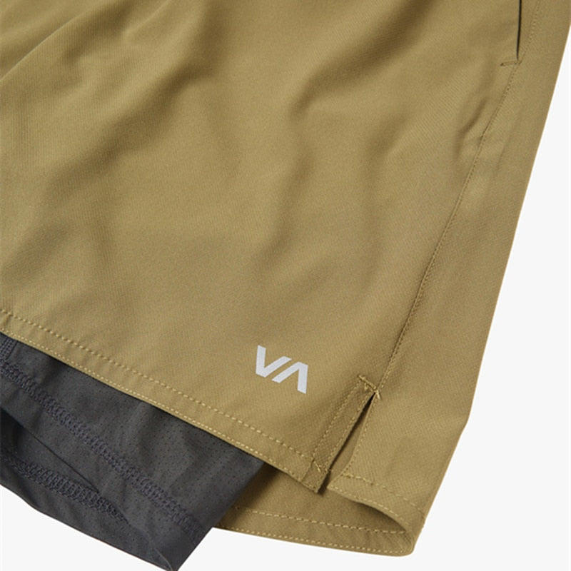 Men's Breathable Athletic 2-Layer Polyester Shorts w/ Pockets