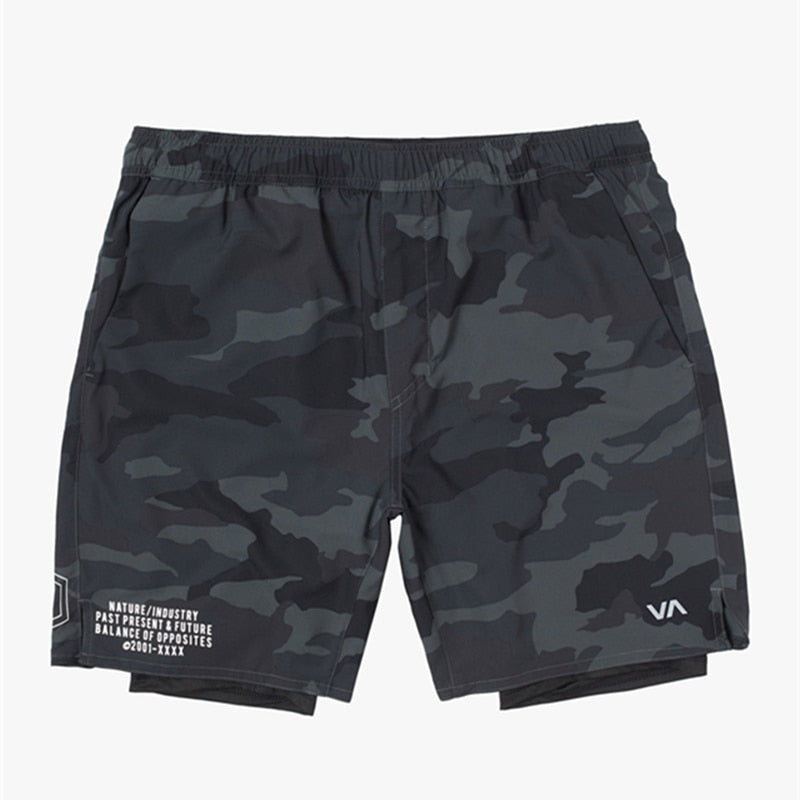 Men's Breathable Athletic 2-Layer Polyester Shorts w/ Pockets