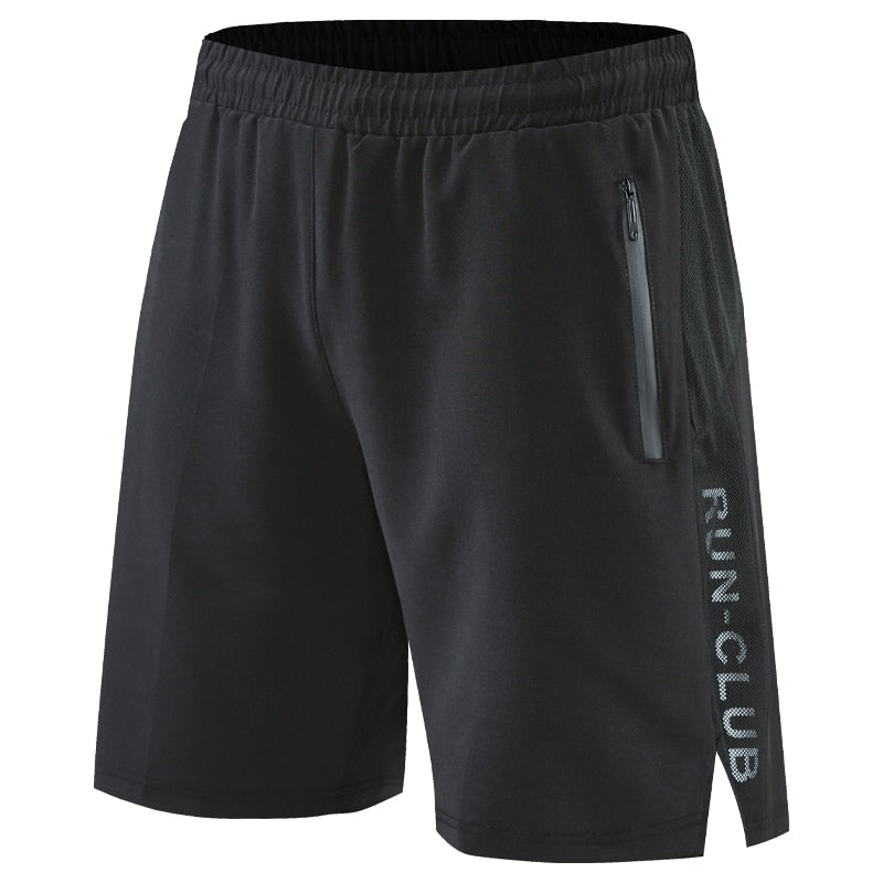 Men's Polyester Fitness Shorts w/ Zipper Pockets
