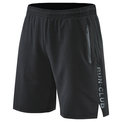 Men's Polyester Fitness Shorts w/ Zipper Pockets