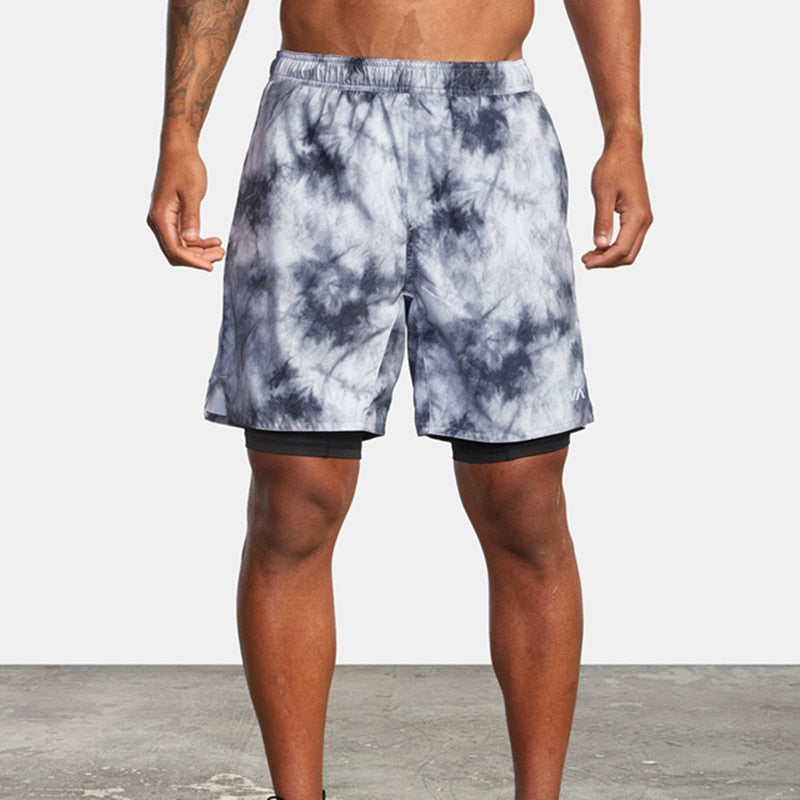 Men's Breathable Athletic 2-Layer Polyester Shorts w/ Pockets