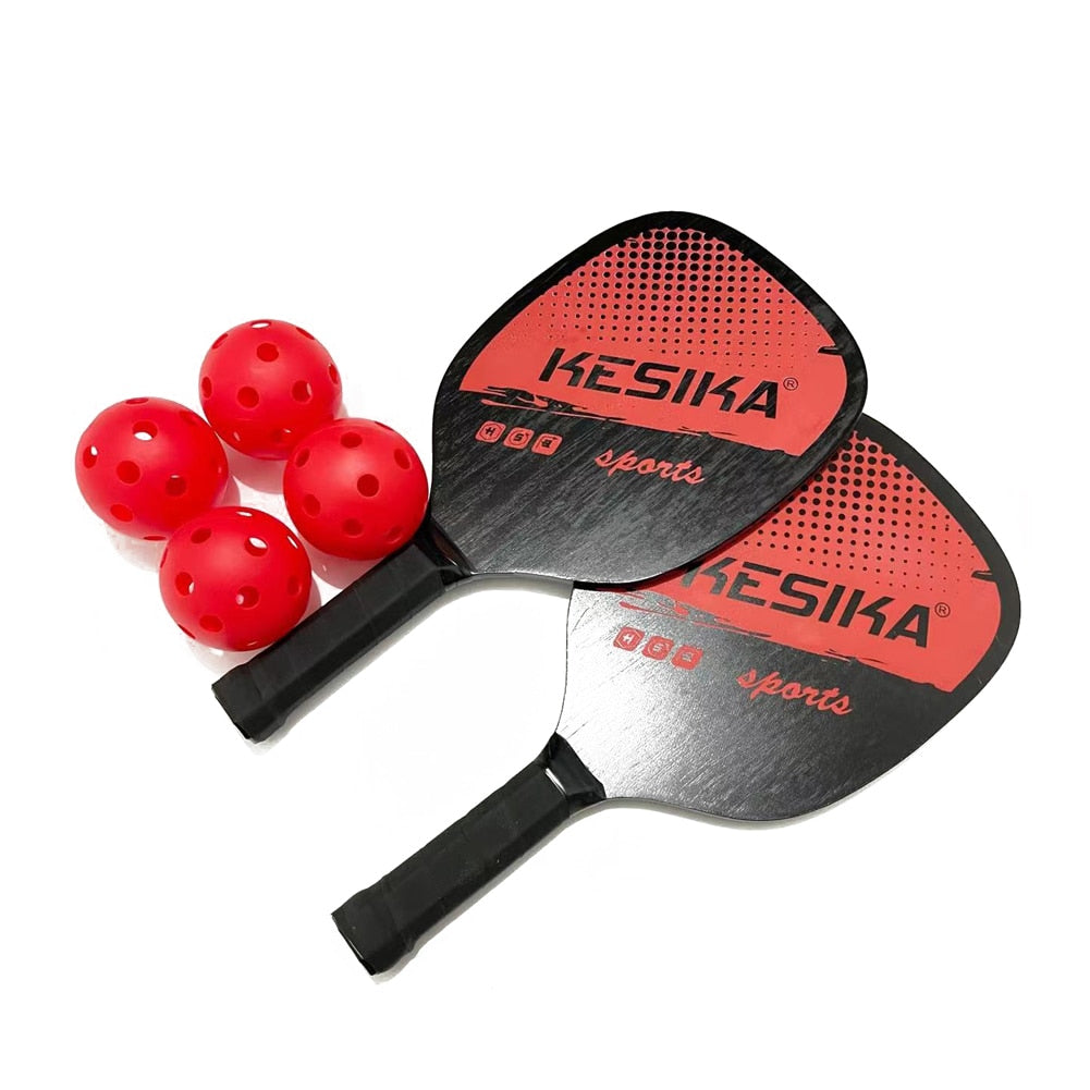 Pickleball Paddle Set with 2 Rackets, 4 Pickleball Balls w/ Convenient Carrying Bag