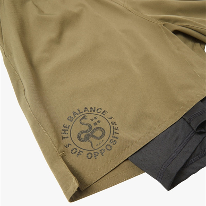 Men's Breathable Athletic 2-Layer Polyester Shorts w/ Pockets