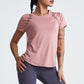 Breathable Nylon Women's Loose Short Sleeve Top w/ Open Back