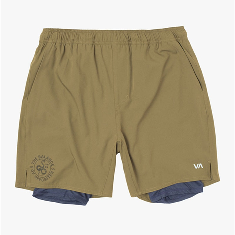 Men's Breathable Athletic 2-Layer Polyester Shorts w/ Pockets