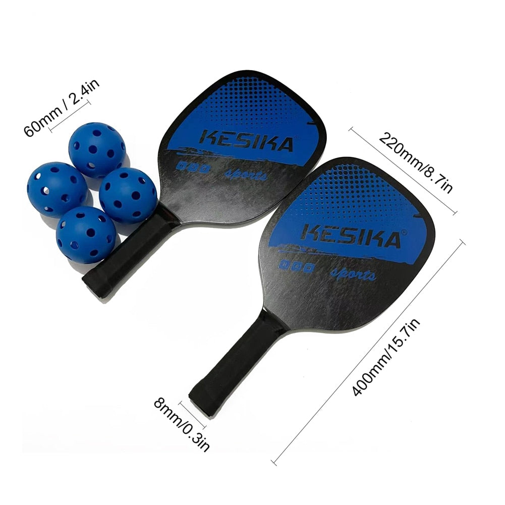 Pickleball Paddle Set with 2 Rackets, 4 Pickleball Balls w/ Convenient Carrying Bag