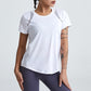 Breathable Nylon Women's Loose Short Sleeve Top w/ Open Back