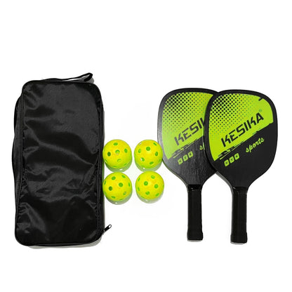 Pickleball Paddle Set with 2 Rackets, 4 Pickleball Balls w/ Convenient Carrying Bag