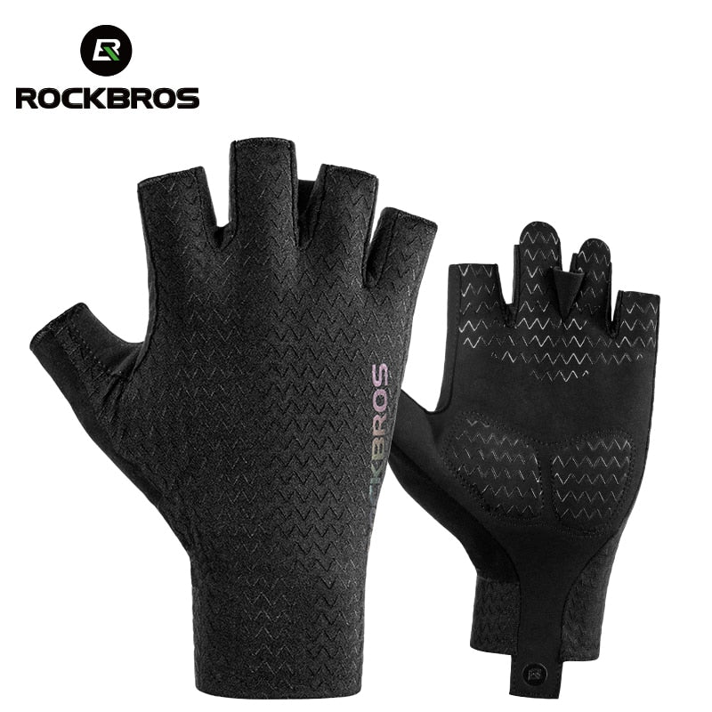 Black Fingerless Pickleball Spandex Gloves in S - XXL Sizes