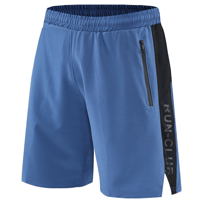 Men's Polyester Fitness Shorts w/ Zipper Pockets