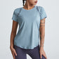 Breathable Nylon Women's Loose Short Sleeve Top w/ Open Back