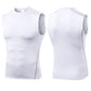 Sport Compression Polyester Tank Top - Black/White (S-3XL)
