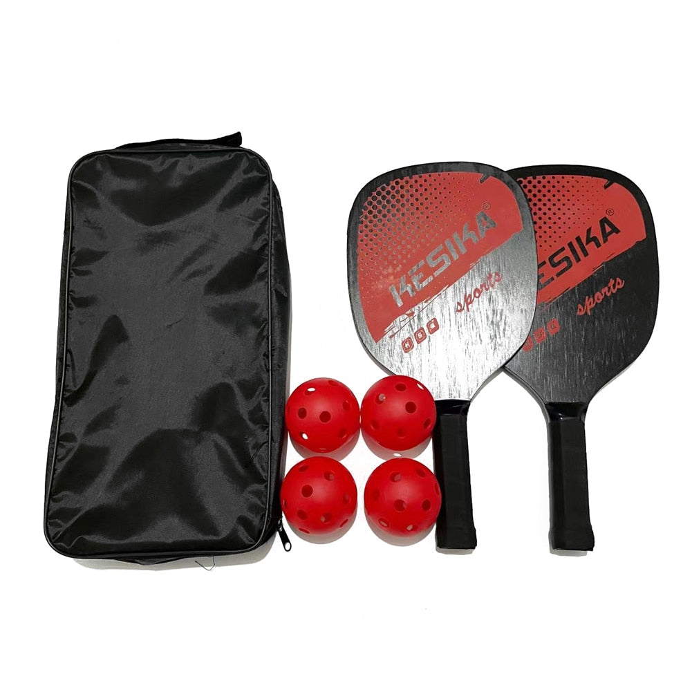Pickleball Paddle Set with 2 Rackets, 4 Pickleball Balls w/ Convenient Carrying Bag