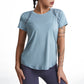 Breathable Nylon Women's Loose Short Sleeve Top w/ Open Back