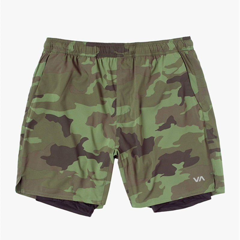 Men's Breathable Athletic 2-Layer Polyester Shorts w/ Pockets