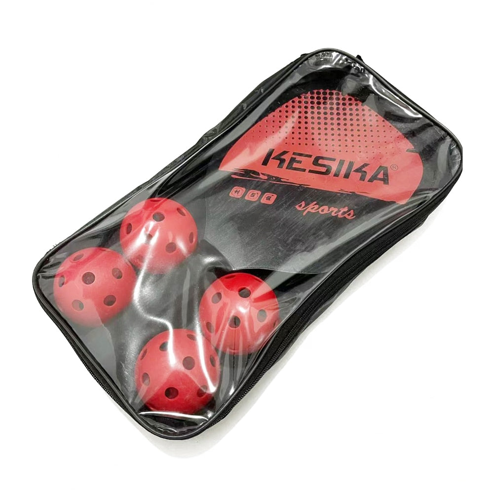 Pickleball Paddle Set with 2 Rackets, 4 Pickleball Balls w/ Convenient Carrying Bag