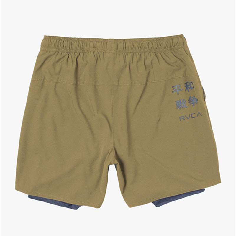 Men's Breathable Athletic 2-Layer Polyester Shorts w/ Pockets